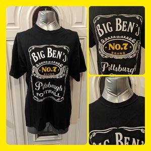 5/$25 LG heavyweight black Tshirt, Big Ben, Pittsburgh Steelers jack Daniels